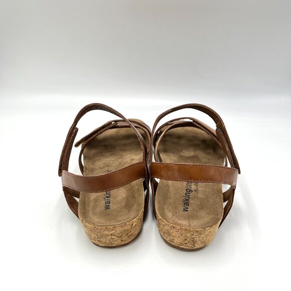 6WW 6XW 6EE Walking Cradles Womens Pool Brown Leather Comfort Sandals Shoes - Picture 7 of 14